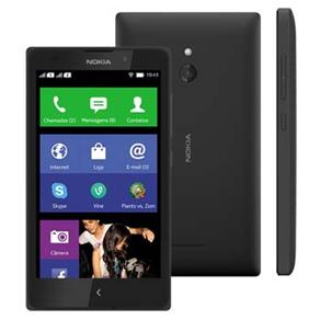Smartphone Nokia X Dual Preto com Tela de 4'', Dual Chip, Bluetooth, Wi-Fi, 3G, Câmera 3MP e Processador Dual-Core de 1,0 GHz