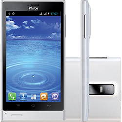 Smartphone Philco 500 Dual Desbloqueado Dual Chip Android 4.0 Tela 5" 4GB 3G Wi-Fi Câmera 8MP GPS - Branco