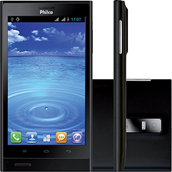 Smartphone Philco 500 Dual Desbloqueado Dual Chip Android 4.0 Tela 5" 4GB 3G Wi-Fi Câmera 8MP GPS - Preto