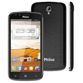 Smartphone Philco Phone 530 Preto com Dual Chip, Tela 5.3", Android 4.0, Câmera 8MP, Processador Dual Core 1,2Ghz, GPS, Wi-Fi e Bluetooth