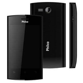 Smartphone Philco Phone 350 Preto com Dual Chip, Tela 3,5", Android 4.0, Câmera 3MP, MP3, Rádio FM, GPS, Wi-Fi e Bluetooth