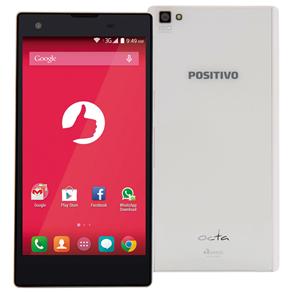 Smartphone Positivo Octa X800 Branco com Dual Chip, Tela 5”, Android 4.4, Câmera 13MP, 3G, Wi-Fi, Bluetooth e Processador Octa Core 1.4GHz