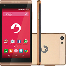 Smartphone Positivo S455 Dual Chip Desbloqueado Oi Android 5.0.2 (Lollipop) Tela 4.5" 8GB 3G Câmera 5MP + Bastão de Selfie - Dourado