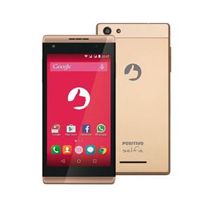 Smartphone Positivo S455 Selfie Dourado com Dual Chip, Tela 4.5", 3G, Câmera 5MP, Android 5.0.2 Lollipop e Processador Quad Core 1.3 GHz