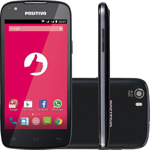 Smartphone Positivo S480 Dual Chip Desbloqueado Android 4.4 Memória Interna 8GB 3G Câmera 8MP GPS - Preto