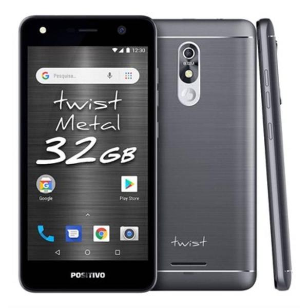 Smartphone Positivo S531 Twist Metal, Android Oreo Go Edition, Dual Chip, 8MP, 5.2", 32GB - Cinza