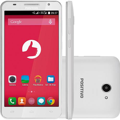 Smartphone Positivo S550 Dual Chip Desbloqueado Android 4.4 Tela 5.5" 4GB 3G Wi-Fi Câmera 5MP - Branco