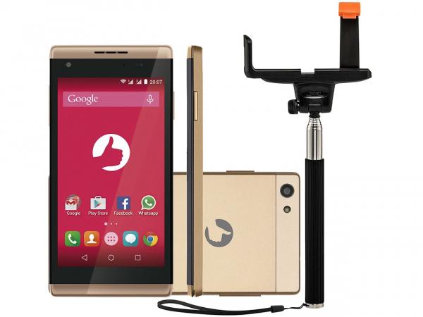 Smartphone Positivo Selfie S455 8GB Dual Chip 3G - Câm. 5MP com Bastão de Selfie