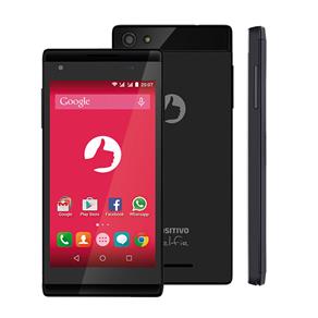 Smartphone Positivo Selfie S455 Preto com Dual Chip, Tela 4.5”, Android 5.0, Câmera 8MP, 3G, Wi-Fi, Bluetooth e Processador Quad-Core de 1.3Ghz