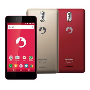 Smartphone Positivo Twist M 3G S520 Vermelho com Dual Chip, Tela 5”, Android 6.0, Câmera 8MP, 3G, Wi-Fi, Bluetooth e Processador Quad-Core de 1.0 Ghz