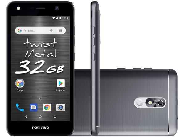 Tudo sobre 'Smartphone Positivo Twist Metal S531 32GB Cinza 3G - Quad Core 1GB RAM Tela 5,2” Câm. 8MP + Selfie 8MP'