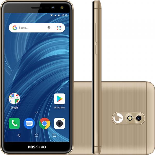 Smartphone Positivo Twist 2 Pro S532 1GB Quad-Core 3G Dual Chip Android Oreo 5,7'' - Dourado