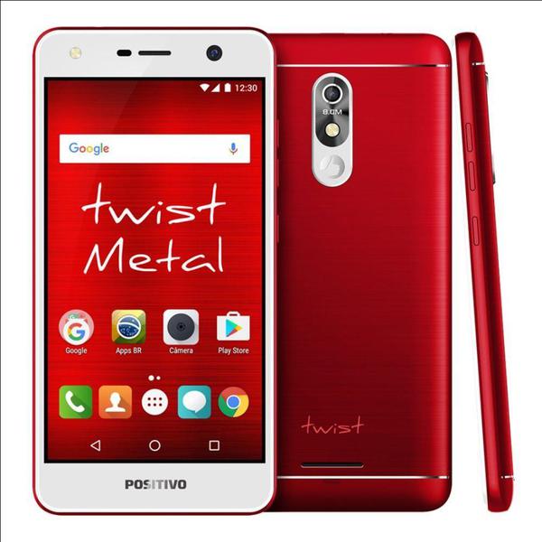 Smartphone Positivo Twist S530 - Android 7.0 3G 5.2" 16GB Câmera 8MP - Vermelho