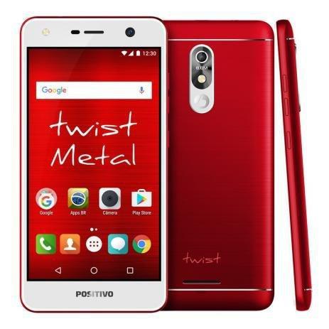 Smartphone Positivo Twist S530 - Android 7.0 3G 5.2” 16GB Câmera 8MP - Vermelho