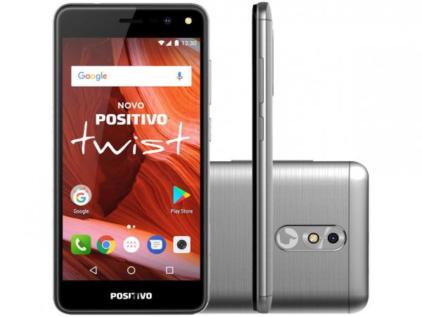 Smartphone Positivo Twist S511 16GB Cinza 3G - Quad Core 1GB Tela 5” Câm. 8MP + Selfie 5MP