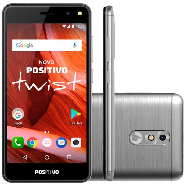 Tudo sobre 'Smartphone Positivo Twist S511 16GB Cinza 3G Quad Core 1GB Tela 5” Câm. 8MP + Selfie 5MP'