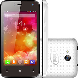 Smartphone Qbex W4011 Dual Chip Android Tela 4" Processador Dual Core 4GB 3G/Wi-Fi Câmera 5MP - Branco