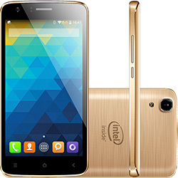 Smartphone Qbex X-Gold Desbloqueado Android 4.4 Tela 5'' 16GB 3G Wi-Fi Câmera 8MP - Dourado