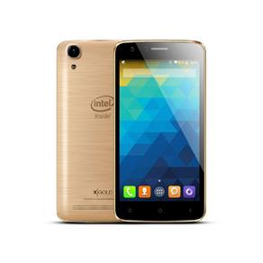 Smartphone Qbex X-Gold W509 Dourado com Android 4.4, Tela de 5'', 3G, Câmera 8MP e Processador Dual Core