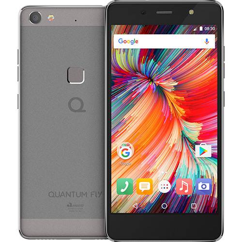 Smartphone Quantum Fly Dual Chip Android 6.0 Tela 5.2" Deca-Core de 64-Bit a 2.1 GHz 32GB 4G Câmera 16MP - Cinza