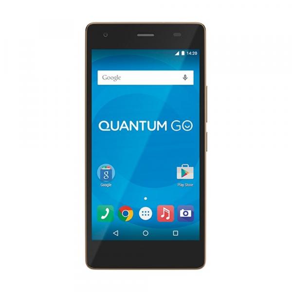 Smartphone Quantum Go Dourado, Dual Chip, Android 5.1, Tela 5" HD, Câm 13MP, Mem 16GB - 3G - Quantum