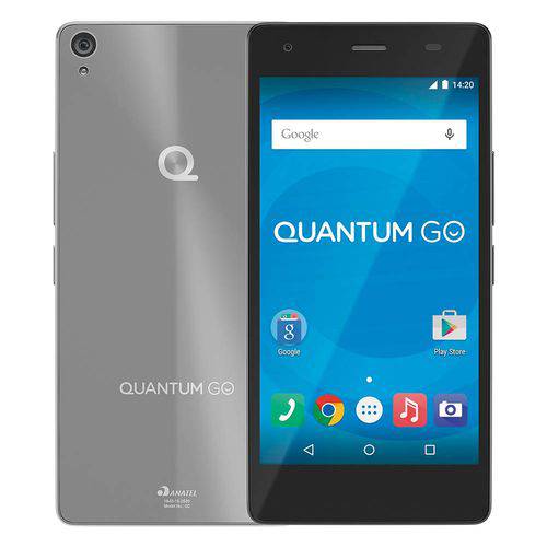 Tudo sobre 'Smartphone Quantum Go 3g 16gb Steel Grey Octacore 2gb Ram Câmera 13mp-24mp Tela Hd 5 Android 5.1'