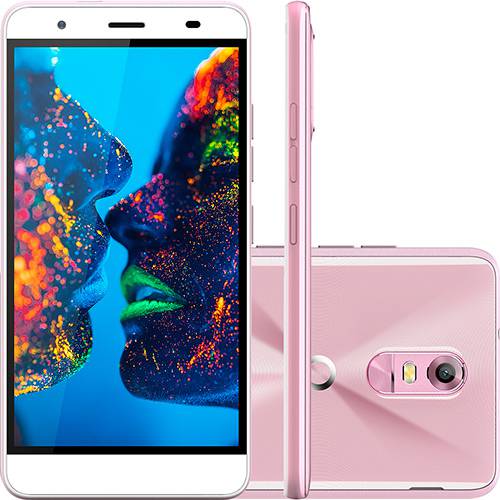 Smartphone Quantum Müv Dual Chip Android Tela 5.5" MediaTek MT6735 Quad-Core de 64 Bits 16GB 3G/4G/Wi-Fi Câmera 13MP Cherry Blossom - Rosê