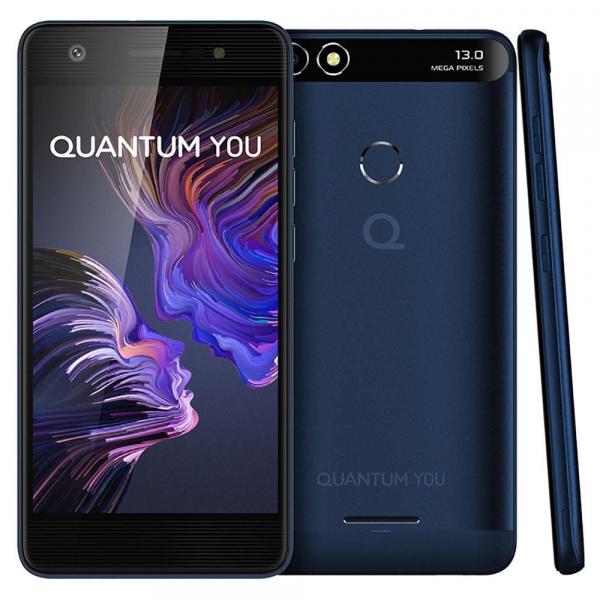 Smartphone Quantum You Azul com 32GB, Dual Chip, Leitor de Digitais, Tela HD 5.0", Câmera 13MP, Android 7.0, 3GB RAM e Processador Quad Core
