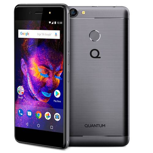 Smartphone Quantum YOU e 32GB Quad-Core 4G Dual SIM Android 7.0 13MP 5" - Cinza