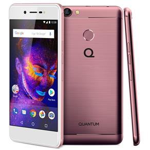 Smartphone Quantum You e QY77 Rosa com 32GB, Tela HD 5", Dual Chip, Leitor de Digitais, Câmera 13MP, Android 7.0, Processador Quad-Core e 3GB de RAM