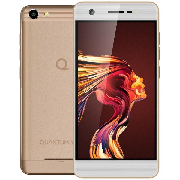 Smartphone Quantum YOU L 4G 32G Dourado Quad-Core 2GB RAM Câmeras 13MP e 8MP Tela HD 5" Android 7