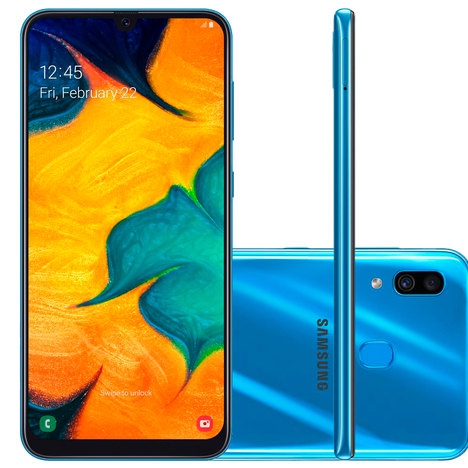 Smartphone Samsung A30 (2019) 64GB SM-A305G Desbloqueado Azul