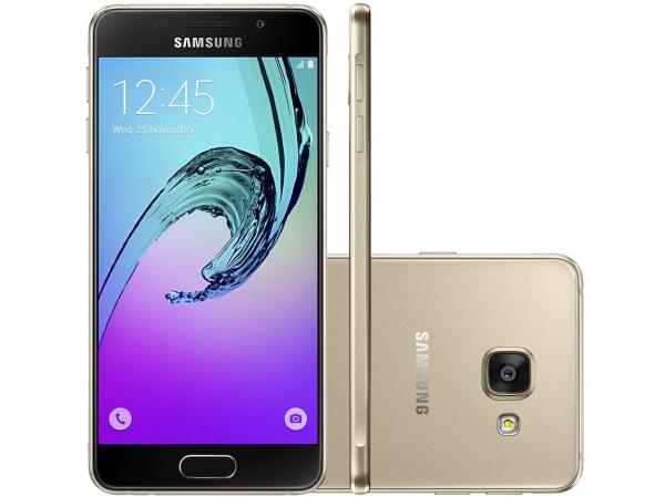 Smartphone Samsung Galaxy A3 2016 16GB Dourado - Dual Chip 4G Câm. 13MP + Selfie 5MP Tela 4.7” HD