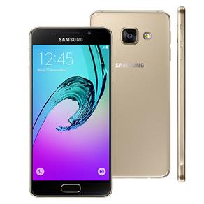 Smartphone Samsung Galaxy A3 2016 A310M/DS Dourado com 16GB, Dual Chip, 4G, Tela 4.7", Android 6.0, Câmera 13MP e Processador Quad Core 1.5GHz