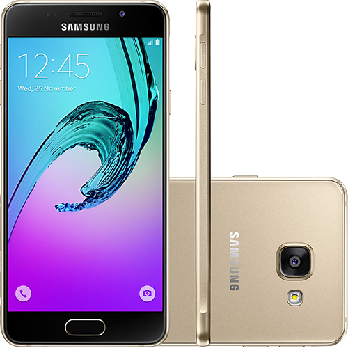 Smartphone Samsung Galaxy A3 Dual Chip Android 6.0 Tela 4.7" 16GB 4G Câmera 13MP - Dourado
