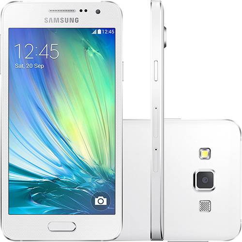 Smartphone Samsung Galaxy A3 Duos Dual Chip Android 4.4 Tela 4.5" 16GB 4G Câmera 8MP - Branco
