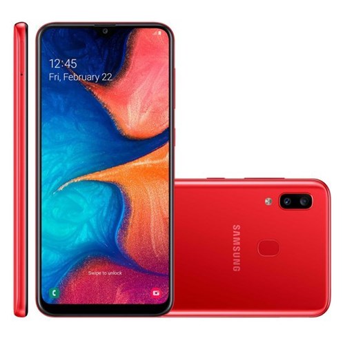 Smartphone Samsung Galaxy A20, 32GB, 13MP + 5MP, 4G, Dual Chip, Vermelho - A205G