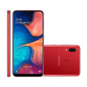 Smartphone Samsung Galaxy A20 32GB Duos 4G Tela 6.413+5MP Vermelho