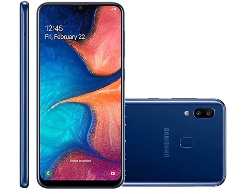 Smartphone Samsung Galaxy A20 32Gb Duos 4G Tela 6.4Câm 13+5Mp Azul