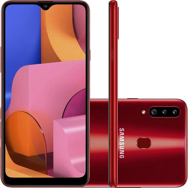 Smartphone Samsung Galaxy A20 32GB Vermelho 4G - 3GB RAM 6,4” Câm. Dupla + Câm. Selfie 8MP