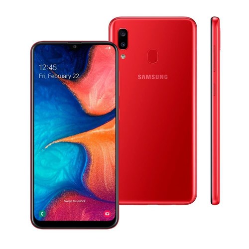 Smartphone Samsung Galaxy A20, Vermelho, A205g, 6,4', 32Gb, 13Mp+5Mp