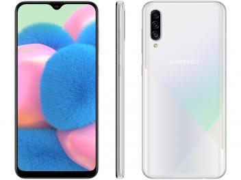 Smartphone Samsung Galaxy A30s 64GB Branco 4G - 4GB RAM Tela 6,4” Câm. Tripla + Câm. Selfie 16MP