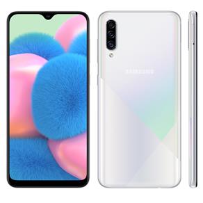 Smartphone Samsung Galaxy A30s Branco 64GB, 4GB RAM, Tela Infinita de 6.4", Câmera Traseira Tripla, Leitor Digital na Tela, Android 9.0 e TV Digital