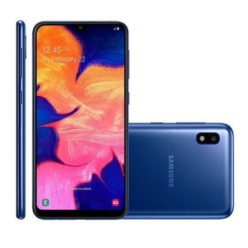 Smartphone Samsung Galaxy A10, 32GB, 13MP, 4G, Dual Chip, Azul - A105M