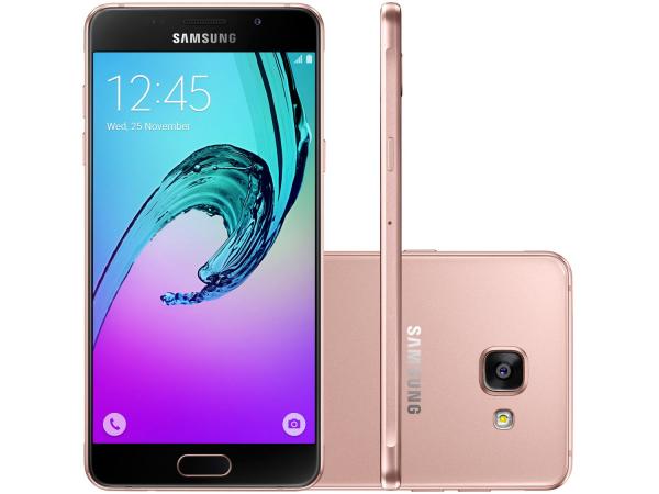 Smartphone Samsung Galaxy A5 2016 Duos 16GB Rosê - Dual Chip 4G Câm 13MP + Selfie 5MP Desbl. Tim