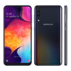 Smartphone Samsung Galaxy A50 Preto 128GB, Tela Infinita de 6.4", Câmera Traseira Tripla, Leitor Digital na Tela, Android 9.0 e Processador Octa-Core