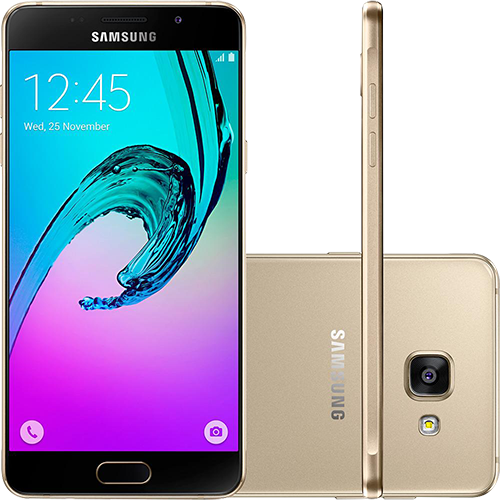 Smartphone Samsung Galaxy A7 2016 Dual Chip Android 5.1 Tela 5.5" 16GB 4G Câmera 13MP - Dourado