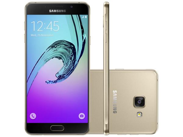 Smartphone Samsung Galaxy A7 2016 Duos 16GB - Dourado Dual Chip 4G Câm 13MP + Selfie 5MP