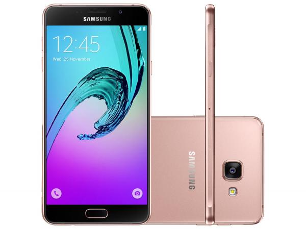 Smartphone Samsung Galaxy A7 2016 Duos 16GB Rosê - Dual Chip 4G Câm. 13MP + Selfie 5MP Tela 5.5” FHD