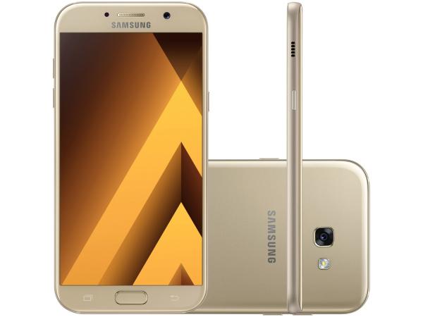 Smartphone Samsung Galaxy A7 2017 64GB Dourado - Dual Chip 4G Câm. 16MP + Selfie 16MP Tela 5.7”